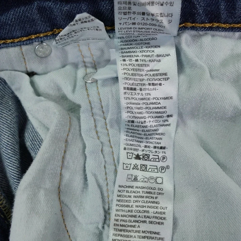 Levis Western‎ Fit Jeans Mens Size 34x32 Straight Bootcut Fit Blue Biker Strong